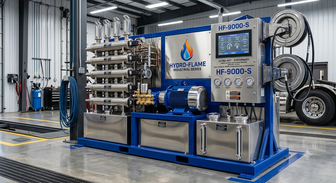 Hydro-Flame HF-9000-S Ultra-Hot Stationary Industrial Cleaning System