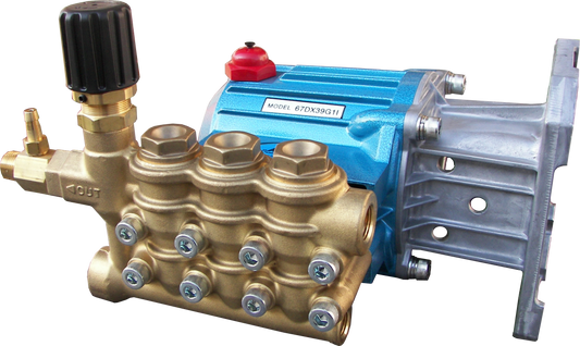 67DX pressure washer pump with unloader, 3.9 GPM at 4000 PSI, model 67DX39G1I