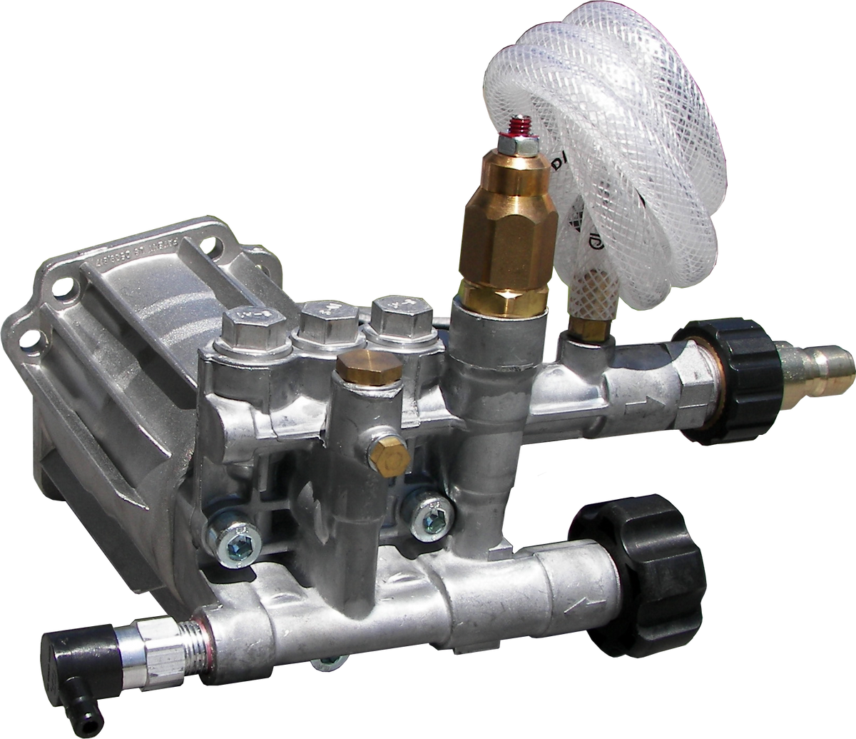 AR RMV25G24D pressure washer pump assembly with plumbing, SKU SLPRMV25G24-066