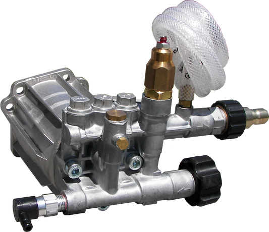 AR RMV25G24D pressure washer pump assembly with plumbing, SKU SLPRMV25G24-066