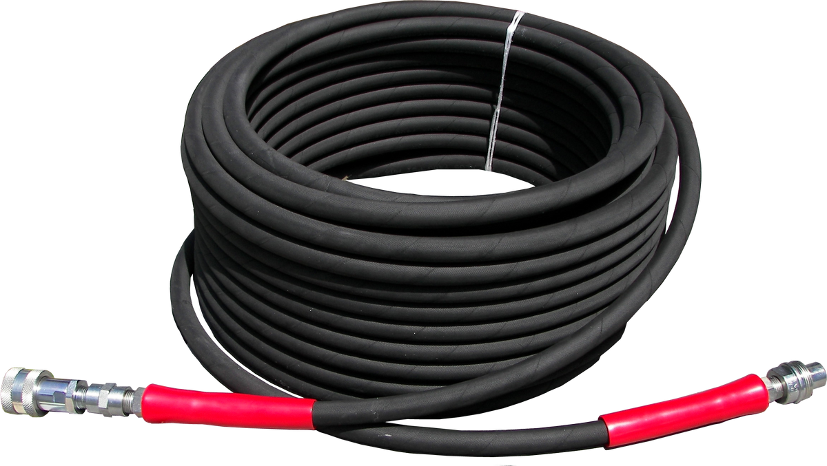 100-foot 3/8-inch 7400 PSI pressure washer hose assembly with quick connects, model AHS835