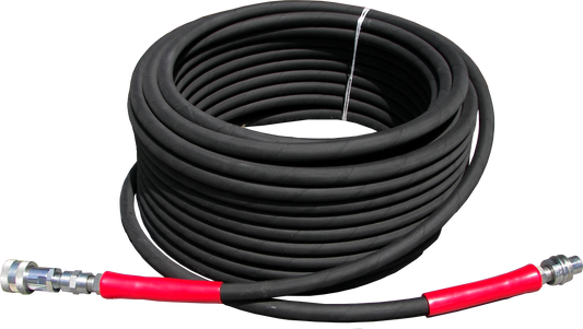 100-foot 3/8-inch 7400 PSI pressure washer hose assembly with quick connects, model AHS835