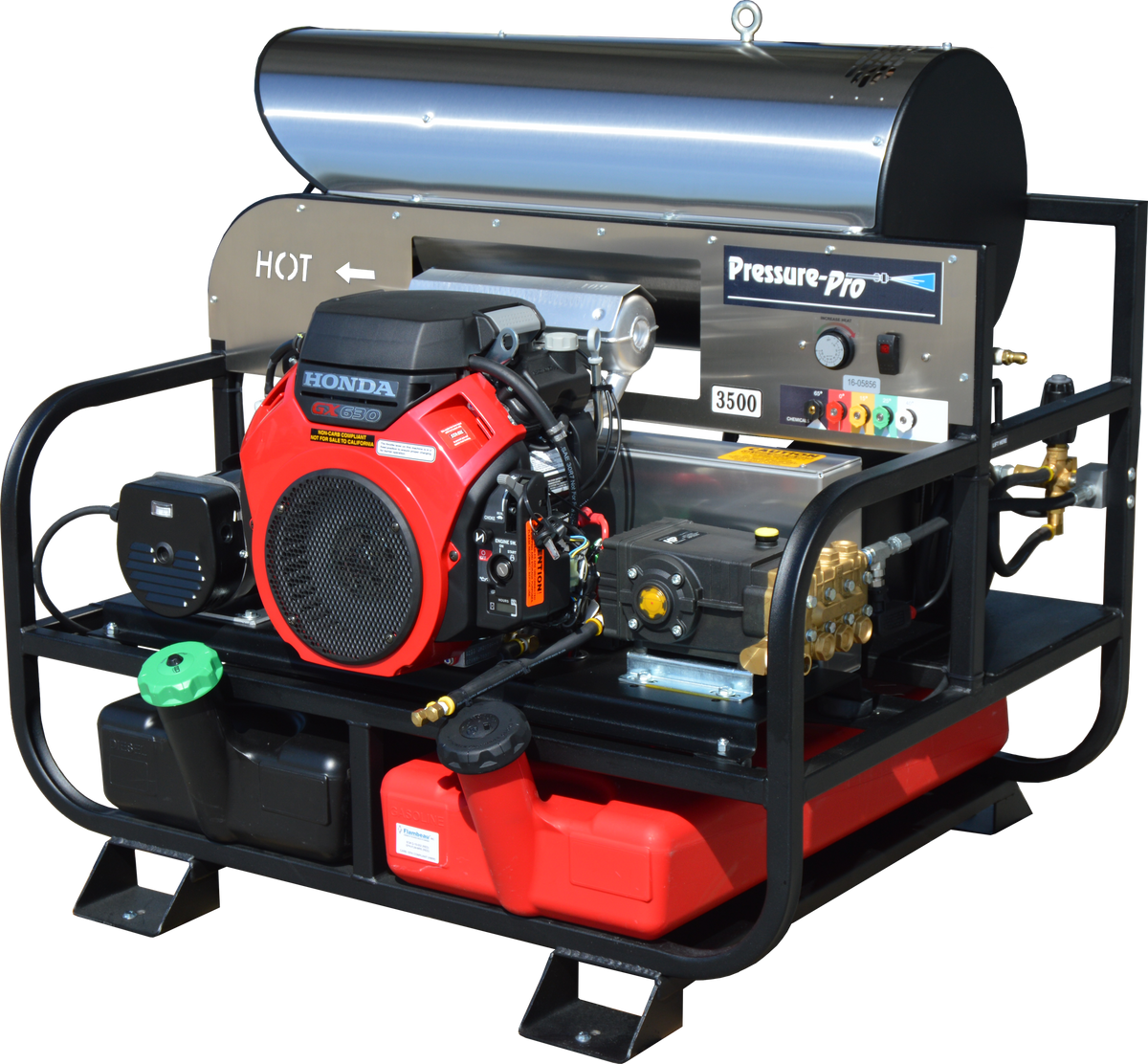 Pressure-Pro 6115PRO-20G Pro-Super Skid Hot Water Gas Skid Pressure Washer — 5.5 GPM / 3,500 PSI product image