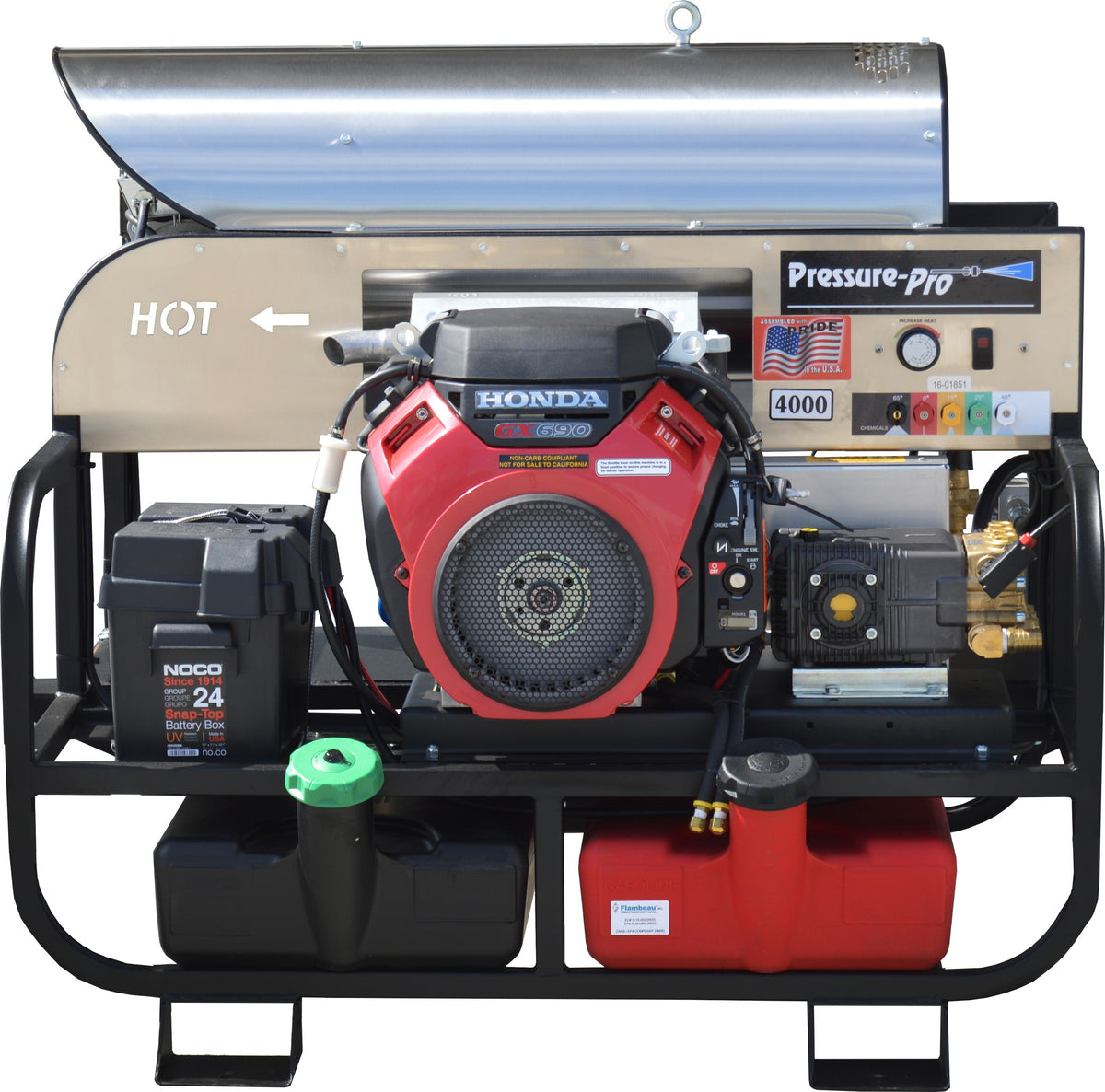 Pressure-Pro 7012PRO-40HA Pro-Super Skid hot water gas pressure washer